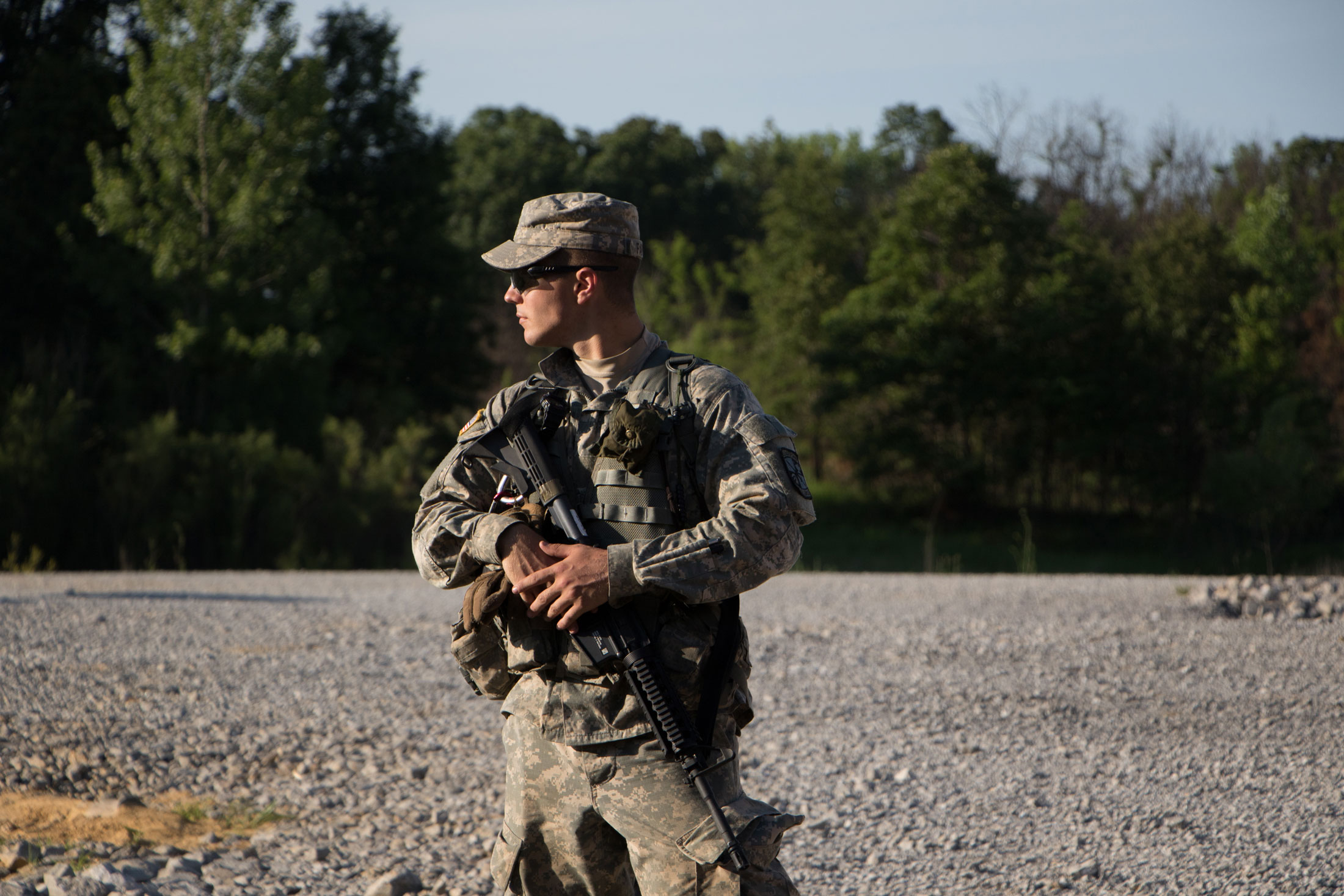 soldier with his gun 